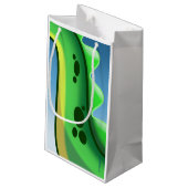 MYSTERIOUS LONG NECK DINOSAUR von Jeff Willis Art Kleine Geschenktüte (Rückseite Schrägansicht)