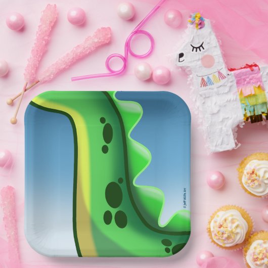 MYSTERIOUS LONG NECK DINOSAUR von Jeff Willis Art Pappteller (Party)