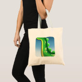 MYSTERIOUS LONG NECK DINOSAUR von Jeff Willis Art Tragetasche (Vorderseite (Produkt))