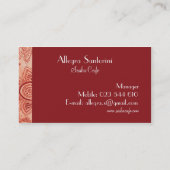 Mysterious Paisley Visitenkarte (Rückseite)