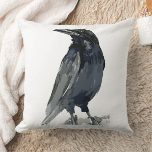 Mysterious Raven Illustration Kissen