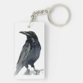 Mysterious Raven Illustration Schlüsselanhänger (Rückseite)