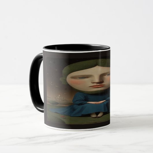 Mysterious Renaissance Portrait Surreal Citadel Mu Tasse (Vorderseite Links)