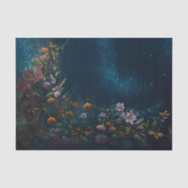 Mysterious Twilight, Moth Floral Companion  Seidenpapier