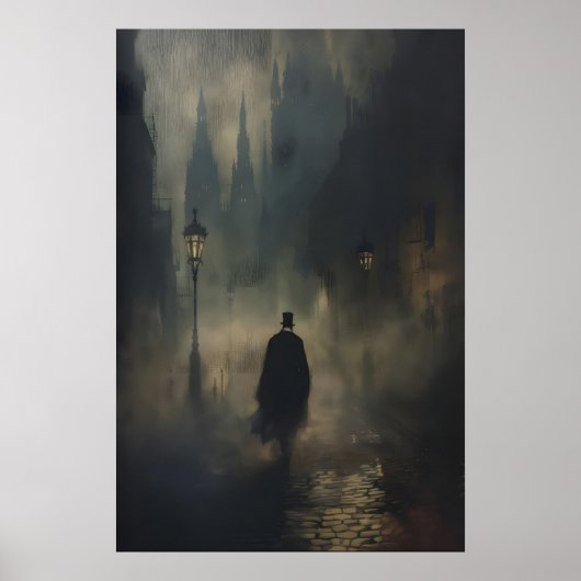 Mysterious Victorian Man Jack the Ripper Walking Poster (Vorne)