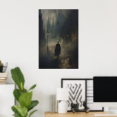 Mysterious Victorian Man Jack the Ripper Walking Poster (Heimbüro)