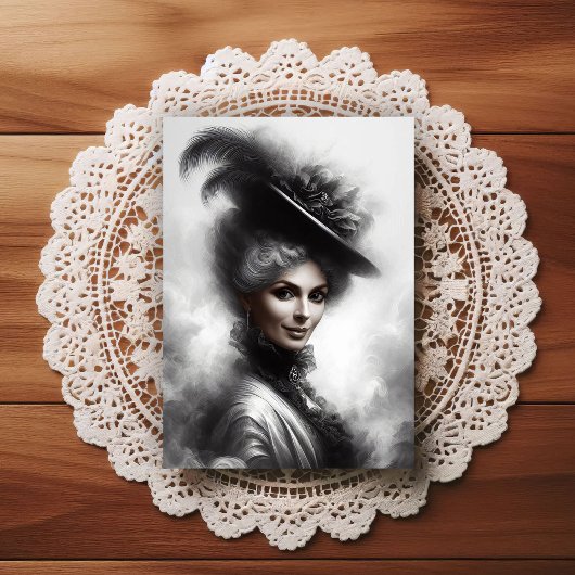 Mysterious Victorian Woman Portrait Art Postkarte