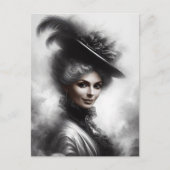 Mysterious Victorian Woman Portrait Art Postkarte (Vorderseite)
