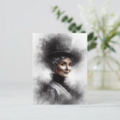Mysterious Victorian Woman Portrait Art Postkarte (Stehend Vorderseite)