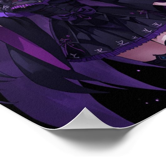 Mysterious Witch with Purple Magic Poster (Ecke)