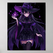 Mysterious Witch with Purple Magic Poster (Vorne)