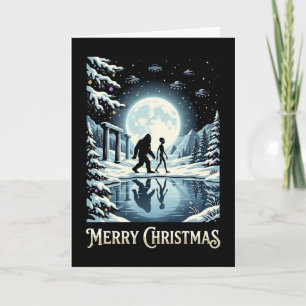 Mysterium Alien Bigfoot Pyramiden UFO Weihnachtska Karte