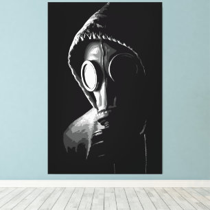 Mysterium Gasmaske Haube Leinwanddruck
