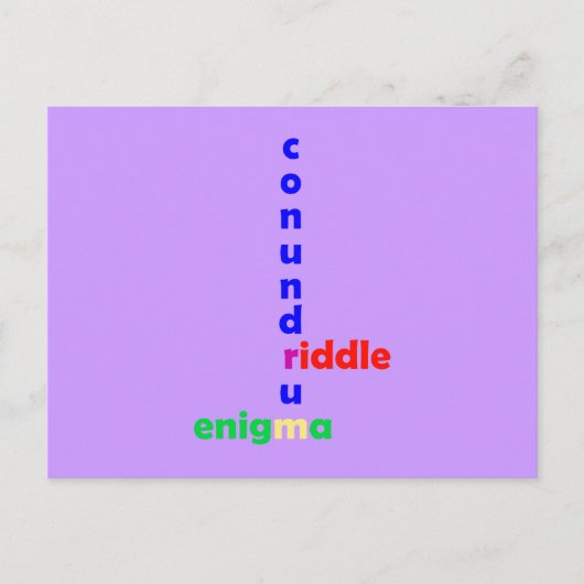 Mysterium Rätsel riddle enigma conundrum Postkarte (Vorderseite)