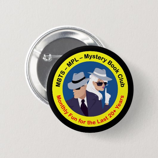Mystery Book Club Celebration Button - mehr als 20 (Vorne & Hinten)