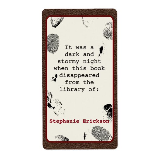 Mystery Book Label Design (Vorne)