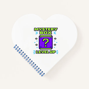 Mystery Box Level Up Retro 8 Bit Pixel Gamer T-Shi Notizblock