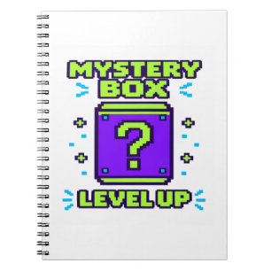 Mystery Box Level Up Retro 8 Bit Pixel Gamer T-Shi Notizblock