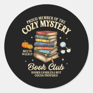 Mystery-Buch-Leser Mitglied des Cozy-Mystery-Boo Runder Aufkleber