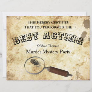 Mystery Certificate - Birthday Mord