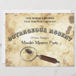Mystery Certificate - Birthday Mord