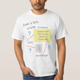 Mystery Crime Solving Beweismittel Board Kreuzfahr T-Shirt