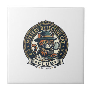 Mystery Detective Cat Cat Grafik T-Shirt Art - Mys Fliese