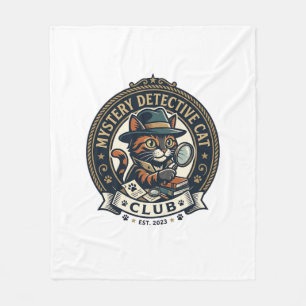 Mystery Detective Cat Cat Grafik T-Shirt Kunst - M Fleecedecke