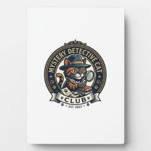 Mystery Detective Cat Cat Grafik T-Shirt Kunst - M Fotoplatte