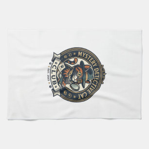 Mystery Detective Cat Cat Grafik T-Shirt Kunst - M Geschirrtuch