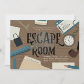 Mystery Escape Room Blue Birthday Einladung (Vorderseite)