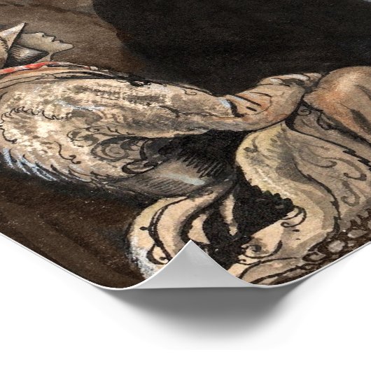 Mystery Figure in Hooded Cloak with Boy Poster (Ecke)