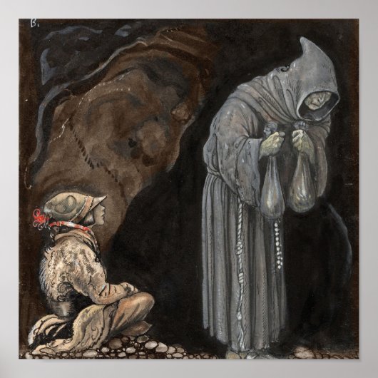 Mystery Figure in Hooded Cloak with Boy Poster (Vorne)