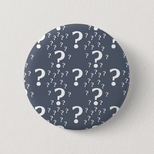 Mystery-Fragezeichen Rätsel blau-grau Button (Vorderseite)