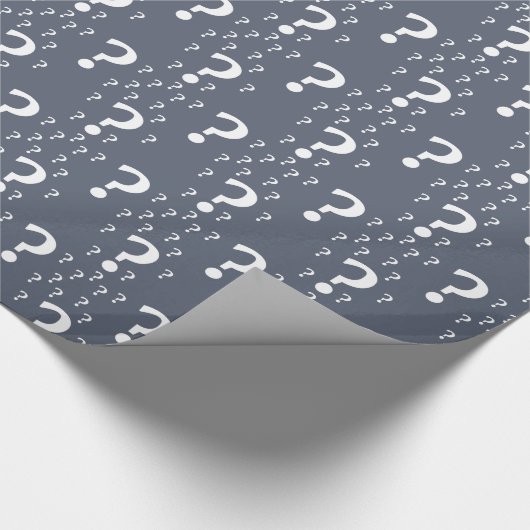 Mystery-Fragezeichen Rätsel blau-grau Geschenkpapier (Ecke)