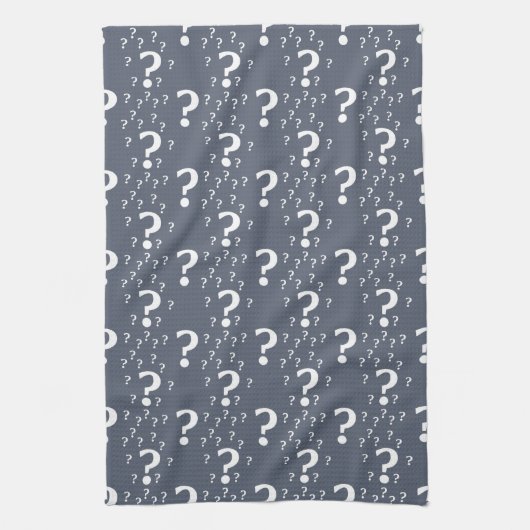 Mystery-Fragezeichen Rätsel blau-grau Geschirrtuch (Vertikal)