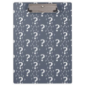 Mystery-Fragezeichen Rätsel blau-grau Klemmbrett (Vorderseite)