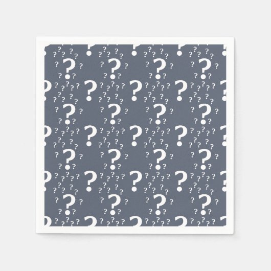Mystery-Fragezeichen Rätsel blau-grau Serviette (Vorderseite)