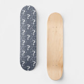 Mystery-Fragezeichen Rätsel blau-grau Skateboard (Vorderseite)