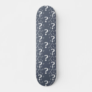 Mystery-Fragezeichen Rätsel blau-grau Skateboard