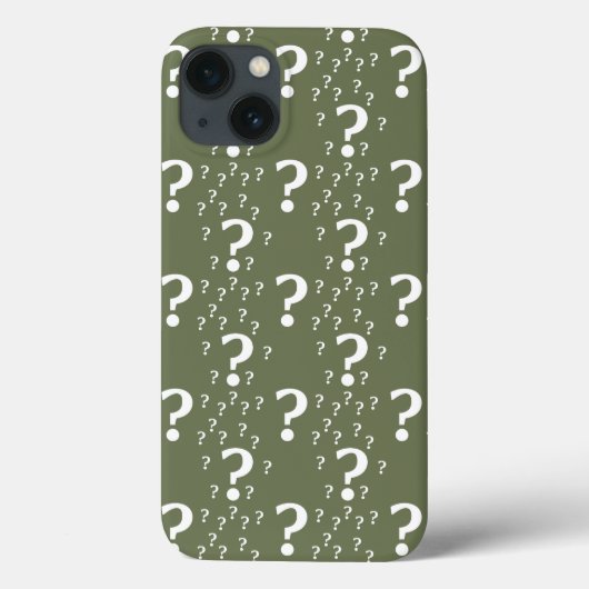 Mystery-Fragezeichen Rätsel olivgrün Ca Case-Mate iPhone Hülle (Rückseite)