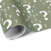 Mystery-Fragezeichen Rätsel olivgrün Geschenkpapier (Rolleneckpunkt)