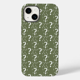 Mystery-Fragezeichen Rätsel olivgrün iPhone 14 Hülle