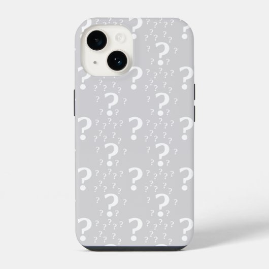 Mystery-Fragezeichen-Rätsel-Puzzle hellgrau iPhone Hülle (Rückseite)