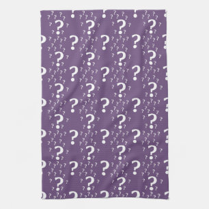 Mystery-Fragezeichen-Rätsel-Puzzle lila Geschirrtuch
