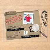 Mystery Kids Secret Agent Spy Detection Geburtstag Acryleinladungen (Vorderseite)