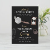 Mystery Kids Secret Agent Spy Detection Geburtstag Einladung (Stehend Vorderseite)