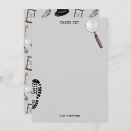 Mystery Kids Secret Agent Spy Deteme Theme Dankeskarte