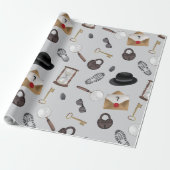 Mystery Kids Secret Agent Spy Deteme Theme Geschenkpapier (Ungerollt)