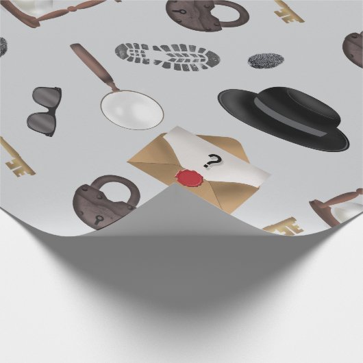 Mystery Kids Secret Agent Spy Deteme Theme Geschenkpapier (Ecke)